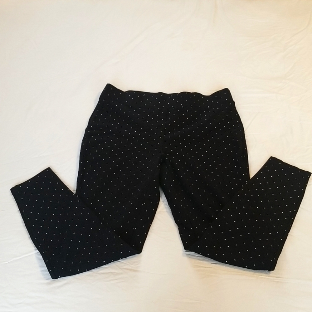 Intro. Love the fit Womens Black Pants Polkadot